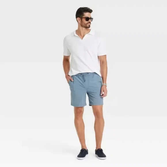 Men's Blue Casual Shorts - Picture 3 of 3